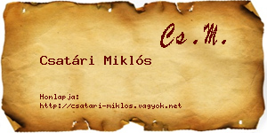 Csatári Miklós névjegykártya